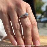 Round CZ Halo Split Shank Gold Ring