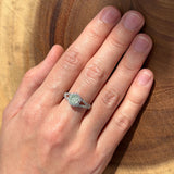 Round Halo Split Shank Gold Ring