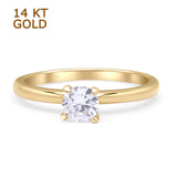 Round Solitaire Gold Ring