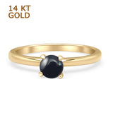 Minimalist Round Solitaire Gold Ring
