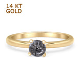 Minimalist Round Solitaire Gold Ring