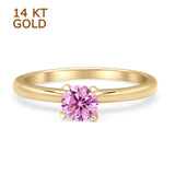 Round Solitaire Gold Ring