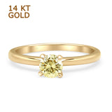 Round Solitaire Gold Ring