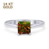 Princess Cut Solitaire Gold Ring