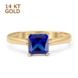 Princess Cut Solitaire Gold Ring