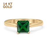 Princess Cut Solitaire Gold Ring