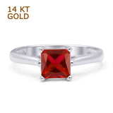 Princess Cut Solitaire Gold Ring