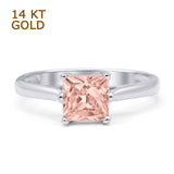 Princess Cut Solitaire Gold Ring