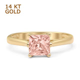 Princess Cut Solitaire Gold Ring