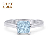 Princess Cut Solitaire Gold Ring