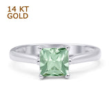 Princess Cut Solitaire Gold Ring