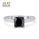 Princess Cut Solitaire Gold Ring