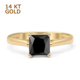 Princess Cut Solitaire Gold Ring