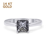 Princess Cut Solitaire Gold Ring