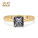 Princess Cut Solitaire Gold Ring