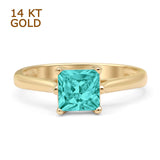 Princess Cut Solitaire Gold Ring