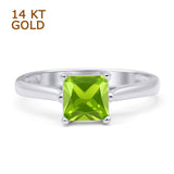 Princess Cut Solitaire Gold Ring