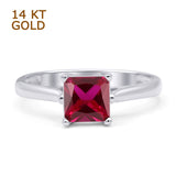Princess Cut Solitaire Gold Ring