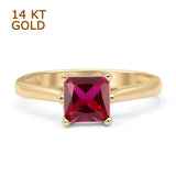 Princess Cut Solitaire Gold Ring