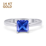 Princess Cut Solitaire Gold Ring