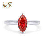 Marquise Garnet CZ Solitaire Gold Ring