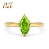 Marquise Peridot CZ Solitaire Gold Ring