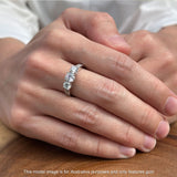 Three Stone Round CZ Gold Ring