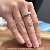 Three Stone Round CZ Gold Ring