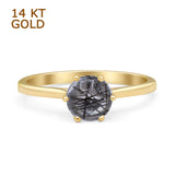 Art Deco Round Solitaire Gold Ring