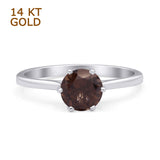 Art Deco Round Solitaire Gold Ring