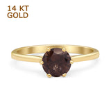 Art Deco Round Solitaire Gold Ring