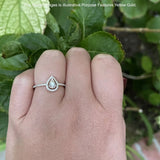 Pear Teardrop Halo Round Diamond Ring