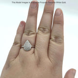 Pear Teardrop Cluster Natural Diamond Ring
