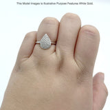 Pear Teardrop Cluster Natural Diamond Ring