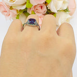 Art Deco Cushion Cut Halo Infinity Twist Ring