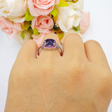 Art Deco Cushion Cut Halo Infinity Twist Ring