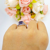 Art Deco Cushion Cut Halo Infinity Twist Ring