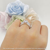 Round Engagement Ring Vintage Style Cubic Zirconia 925 Sterling Silver