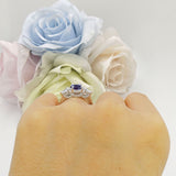 Three Stone Round Hidden Halo Trellis Ring