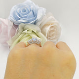 Three Stone Round Hidden Halo Trellis Ring