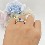 Marquise Halo Beaded Ring