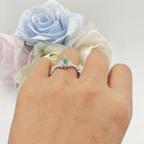 Marquise Halo Beaded Ring