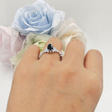 Marquise Halo Beaded Ring