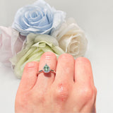 Pear Teardrop Halo Solitaire Ring