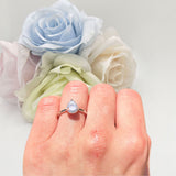 Pear Teardrop Halo Solitaire Ring