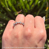 Minimalist 5mm Full Eternity Marquise Band Cubic Zirconia 925 Sterling Silver