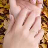 Half Eternity Cubic Zirconia Chevron Ring Wedding Band 925 Sterling Silver