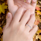 Minimalist 2.5mm Full Eternity Band CZ & Ruby CZ 925 Sterling Silver
