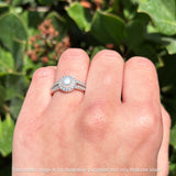Pearl Round Halo CZ Split Shank Ring