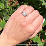 Pearl Round Halo CZ Split Shank Ring
